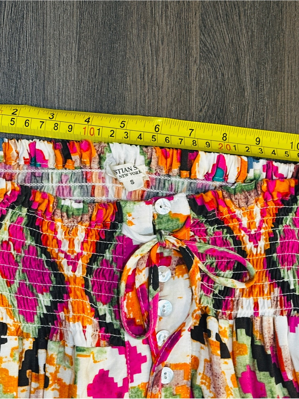 Boho Aztec Print Maxi Skirt Festival Western Smocked Waist Small - Picture 7 of 12